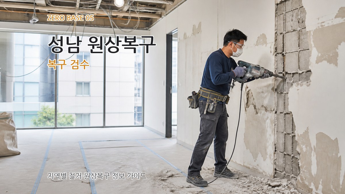 성남 원상복구 복구 검수