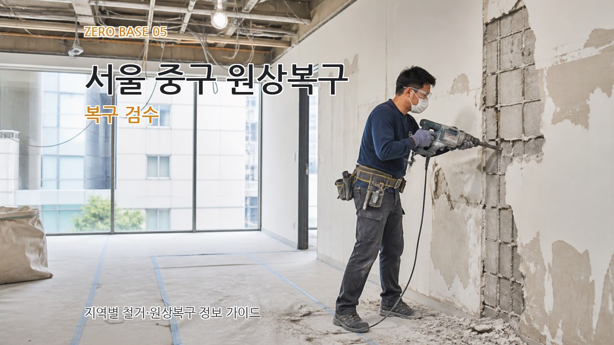 서울 중구 원상복구 복구 검수