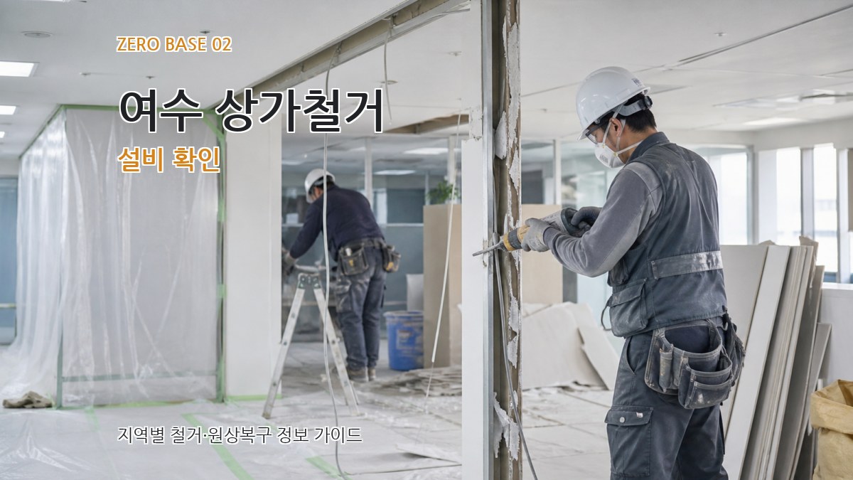 여수 상가철거 설비 확인