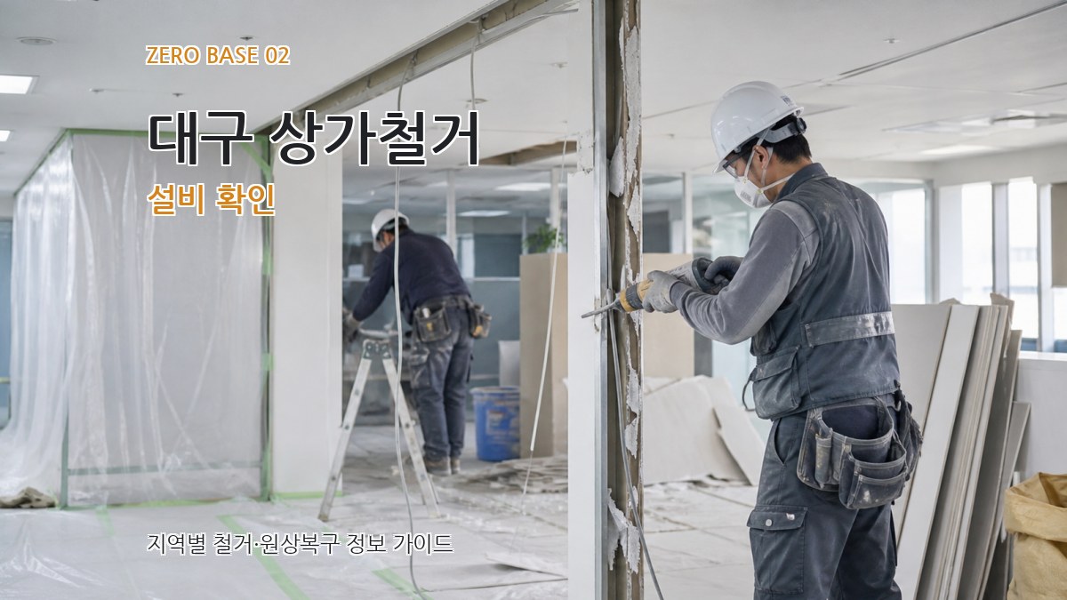 대구 상가철거 설비 확인