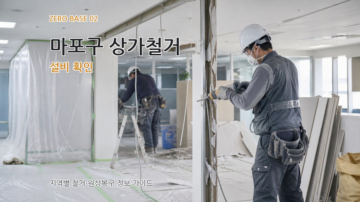 마포구 상가철거 설비 확인